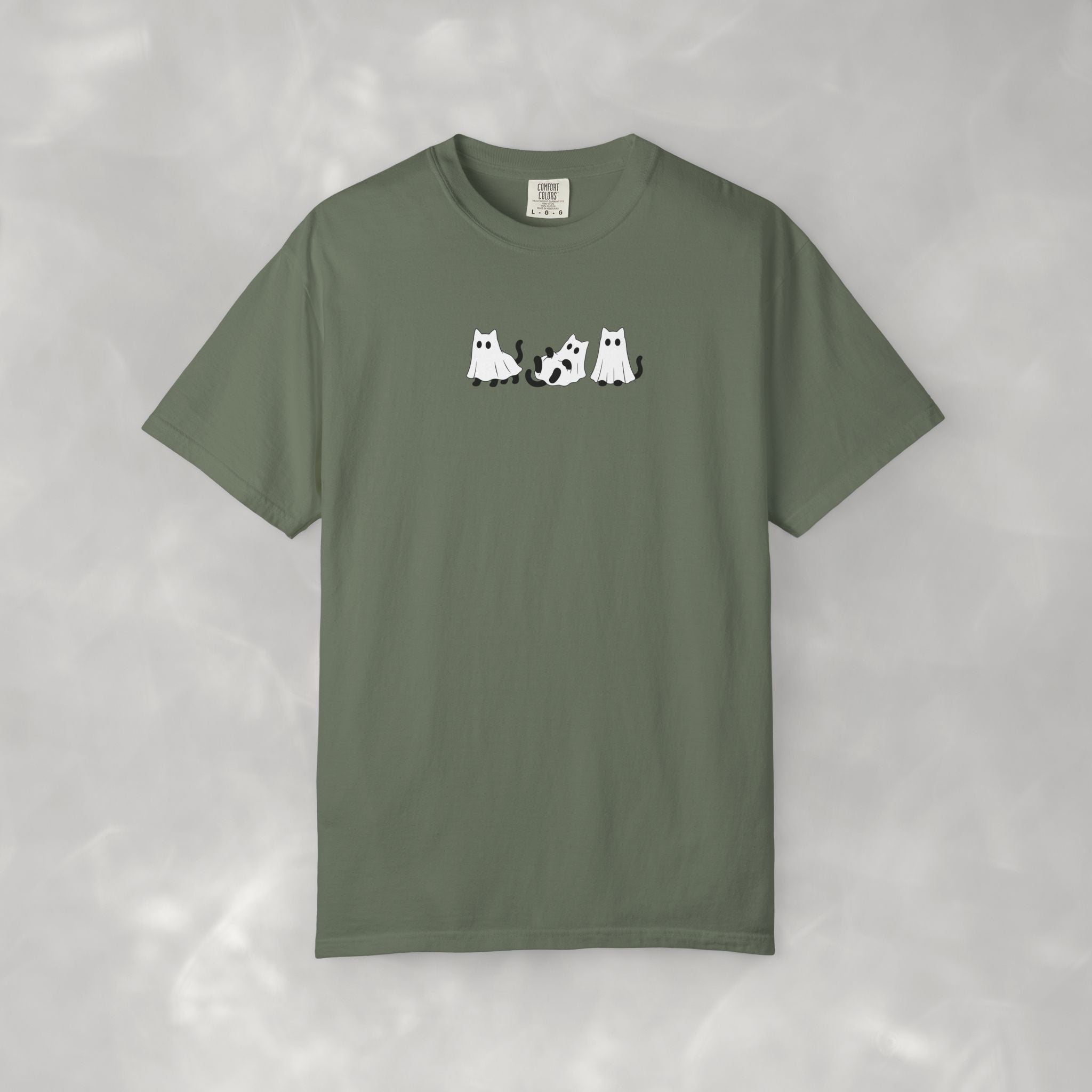 Cute Black Cat Ghosts, Haunted Kitties Halloween Comfort Colors Tee