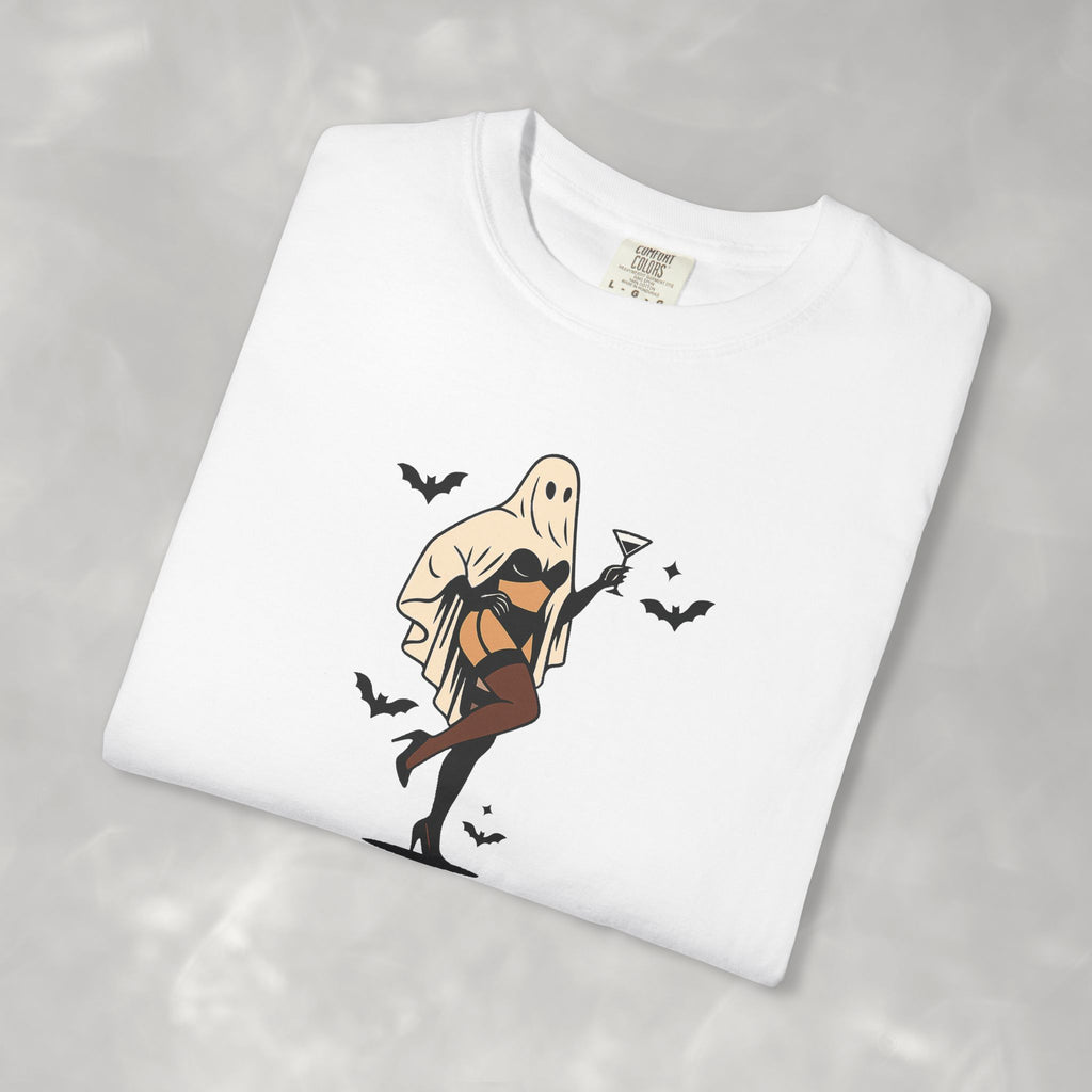Spooky Retro Ghost Babe Unisex Comfort Colors Tee