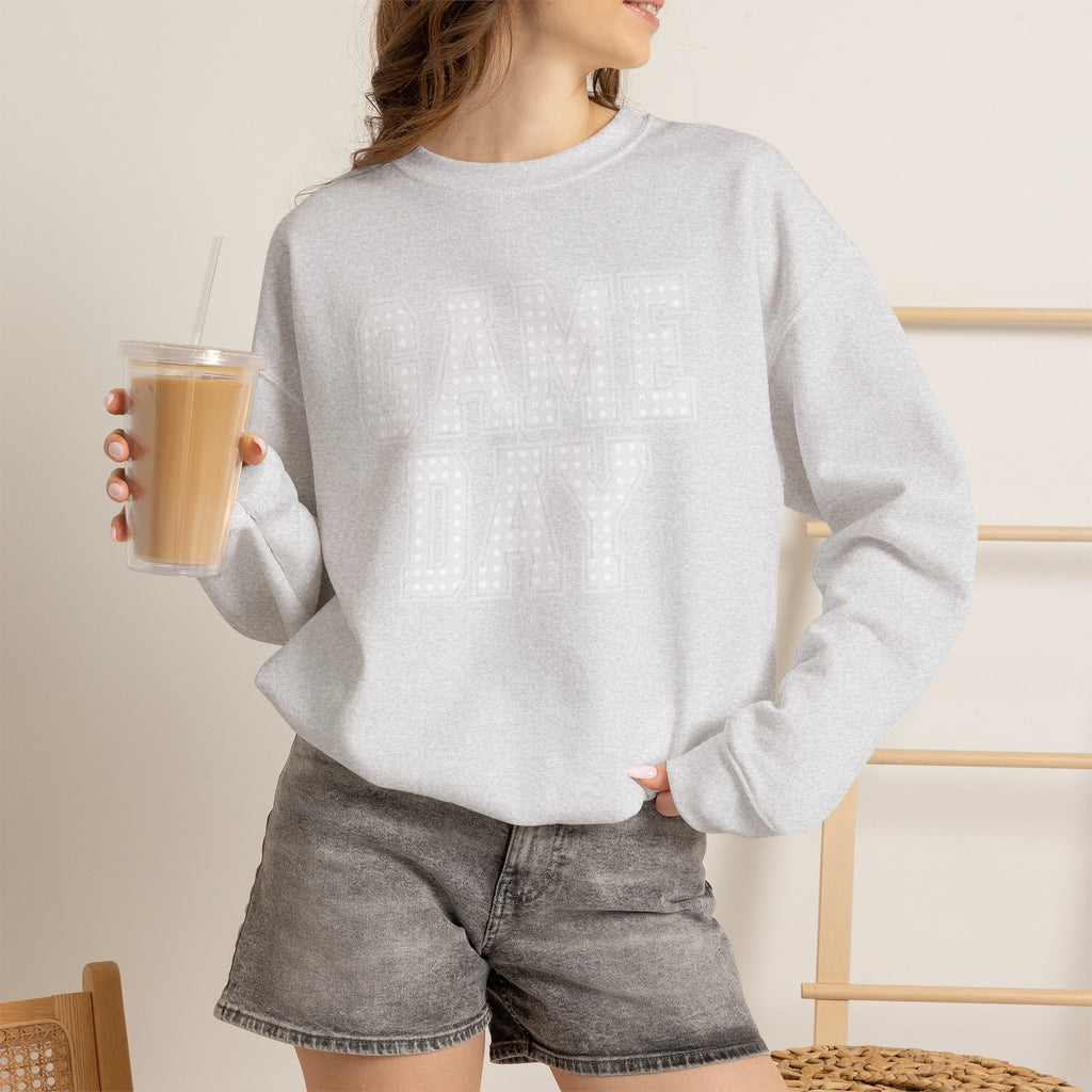 Cute Game Day, Preppy Polka Dot Gildan Unisex Heavy Blend™ Crewneck Sweatshirt