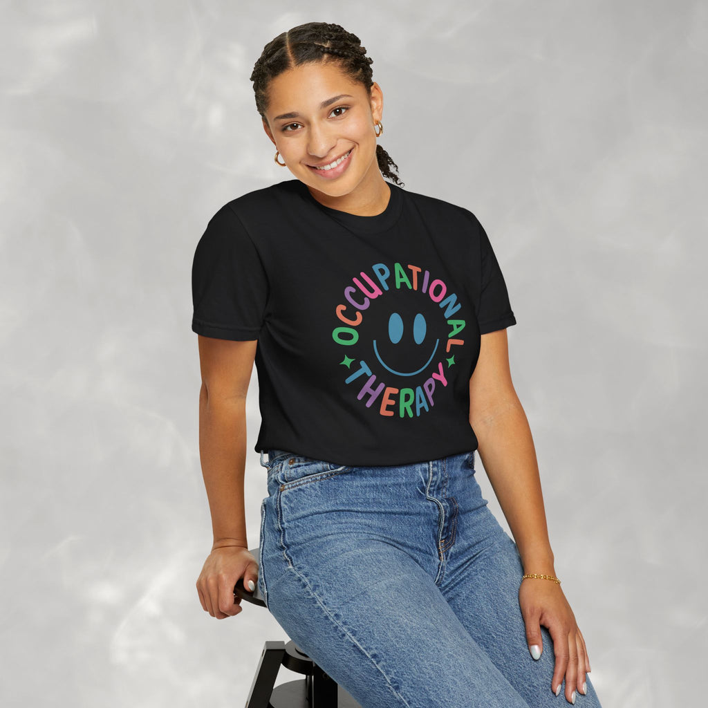 Occupational Therapy, Cute Playful Smile, OT, COTA Comfort Colors Tee