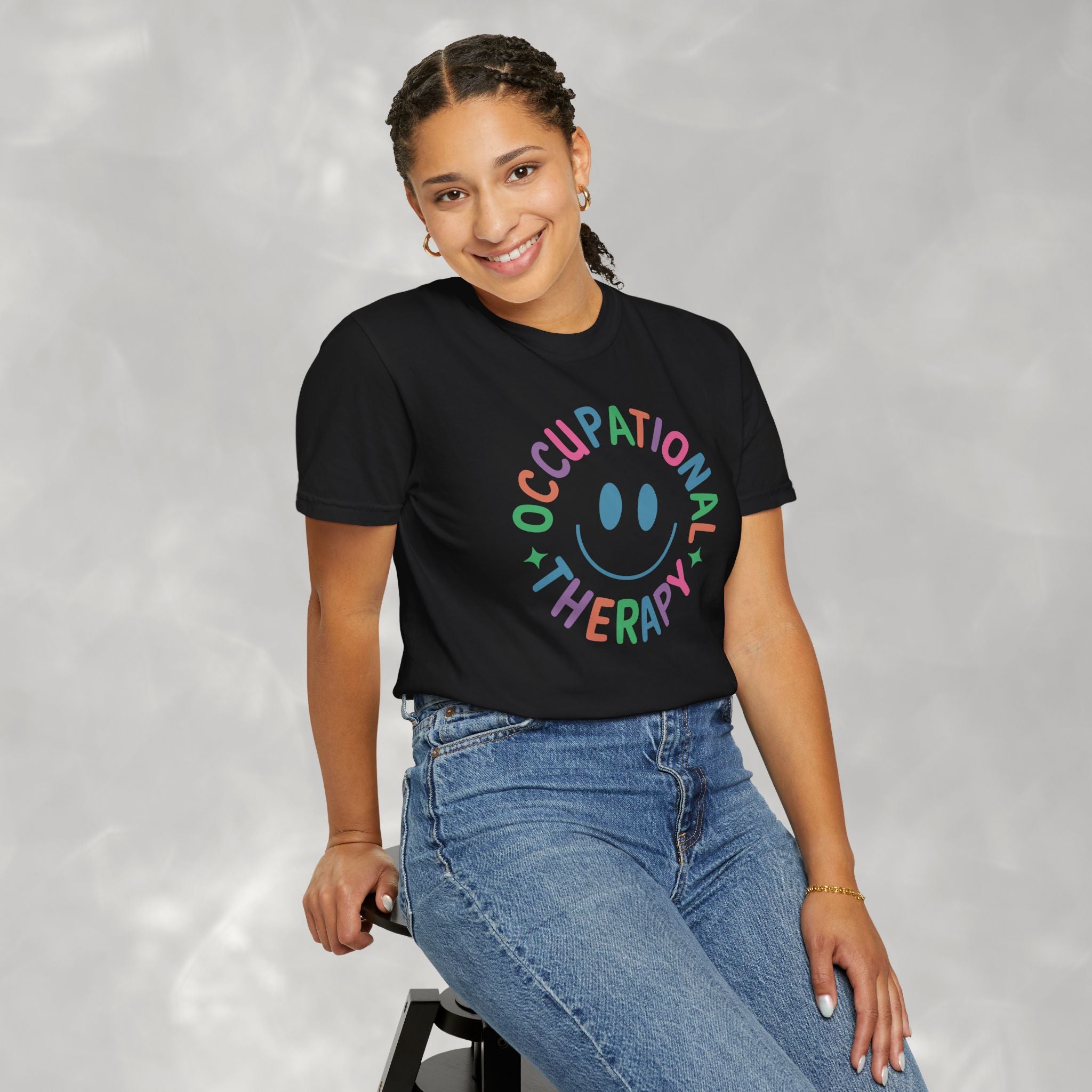 Occupational Therapy, Cute Playful Smile, OT, COTA Comfort Colors Tee