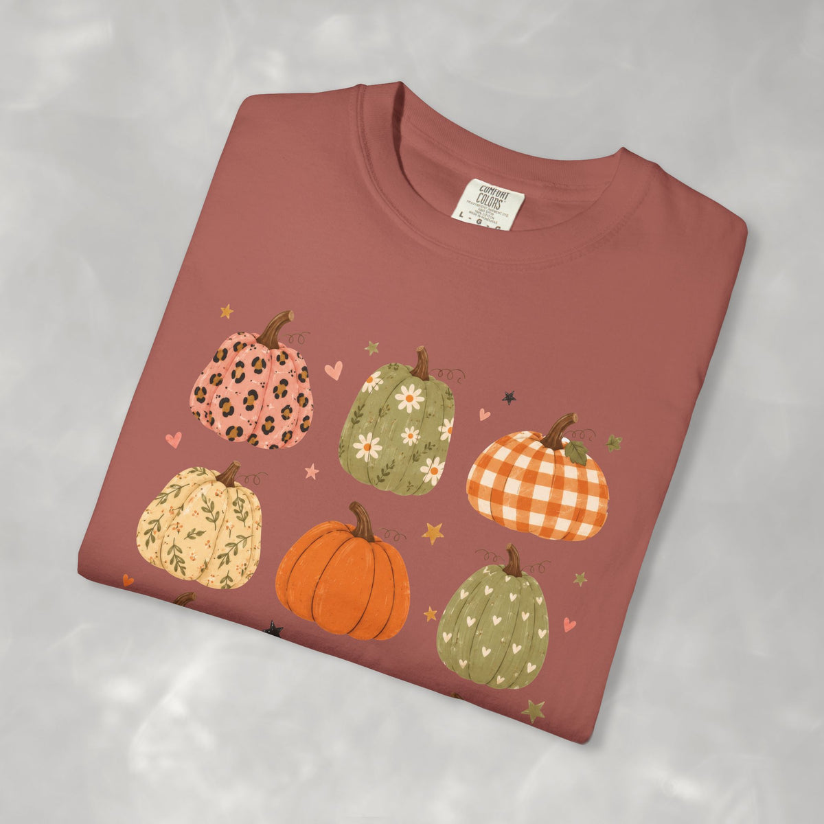 Whimsical Autumn Pumpkins Comfort Color Garment-Dyed T-shirt for Fall, Thanksgiving