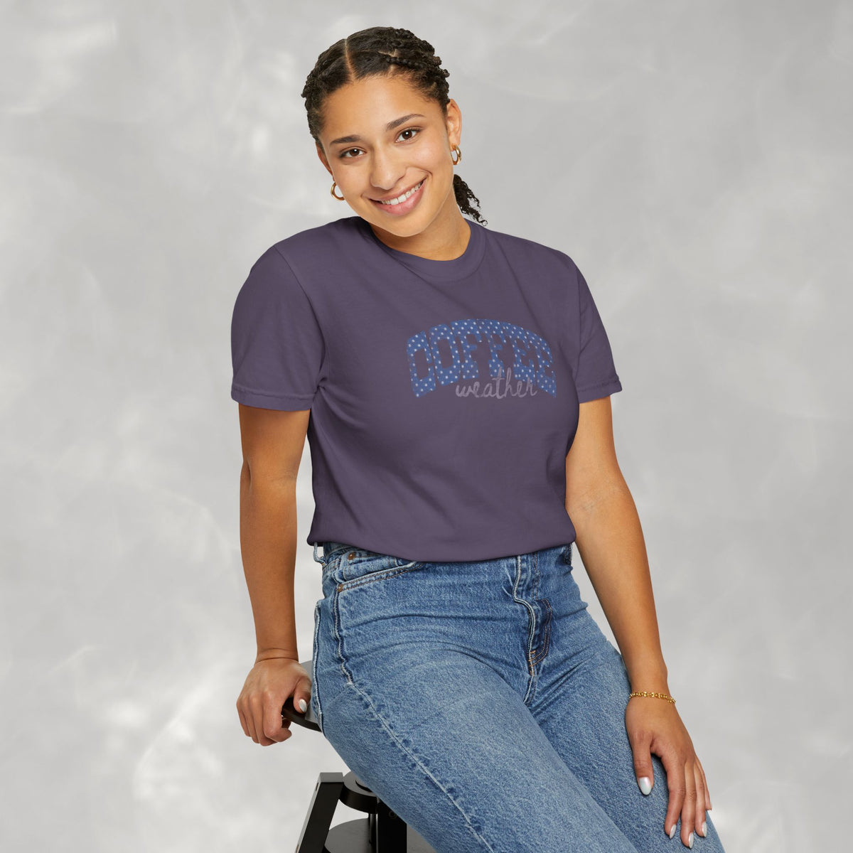 Coffee Weather Distressed Comfort Colors Unisex Garment-Dyed T-shirt