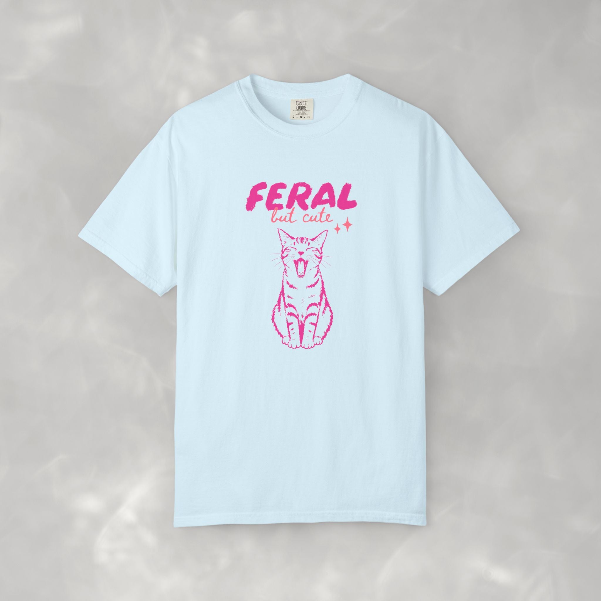 Feral But Cute, Funny, Cat Lover Comfort Colors Tee