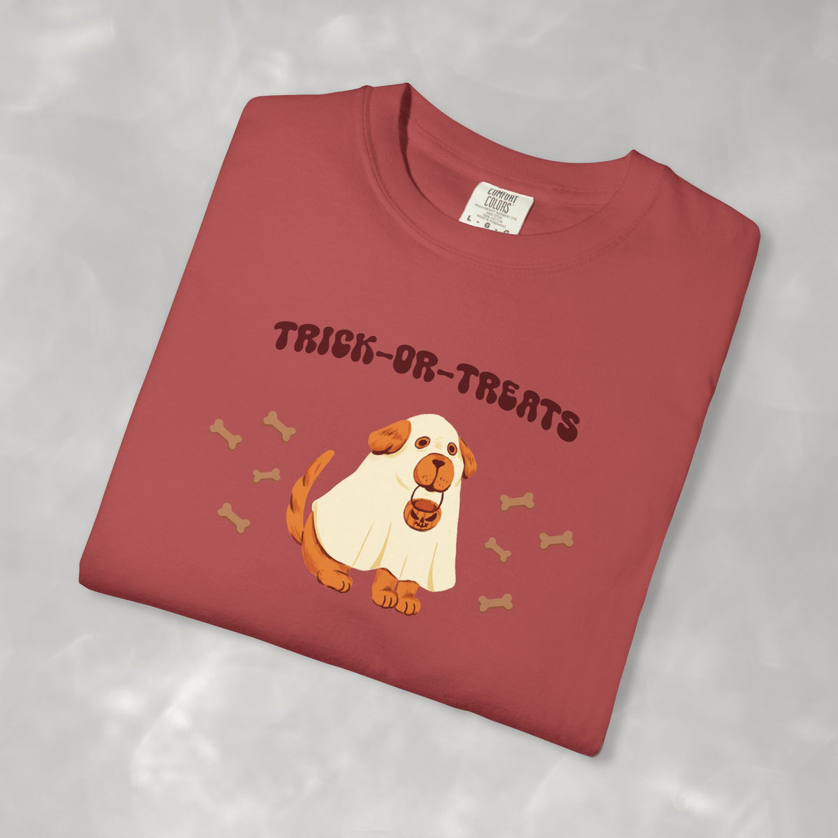Trick-or-Treats Cute Funny Halloween Dog Lover Unisex Garment-Dyed T-shirt