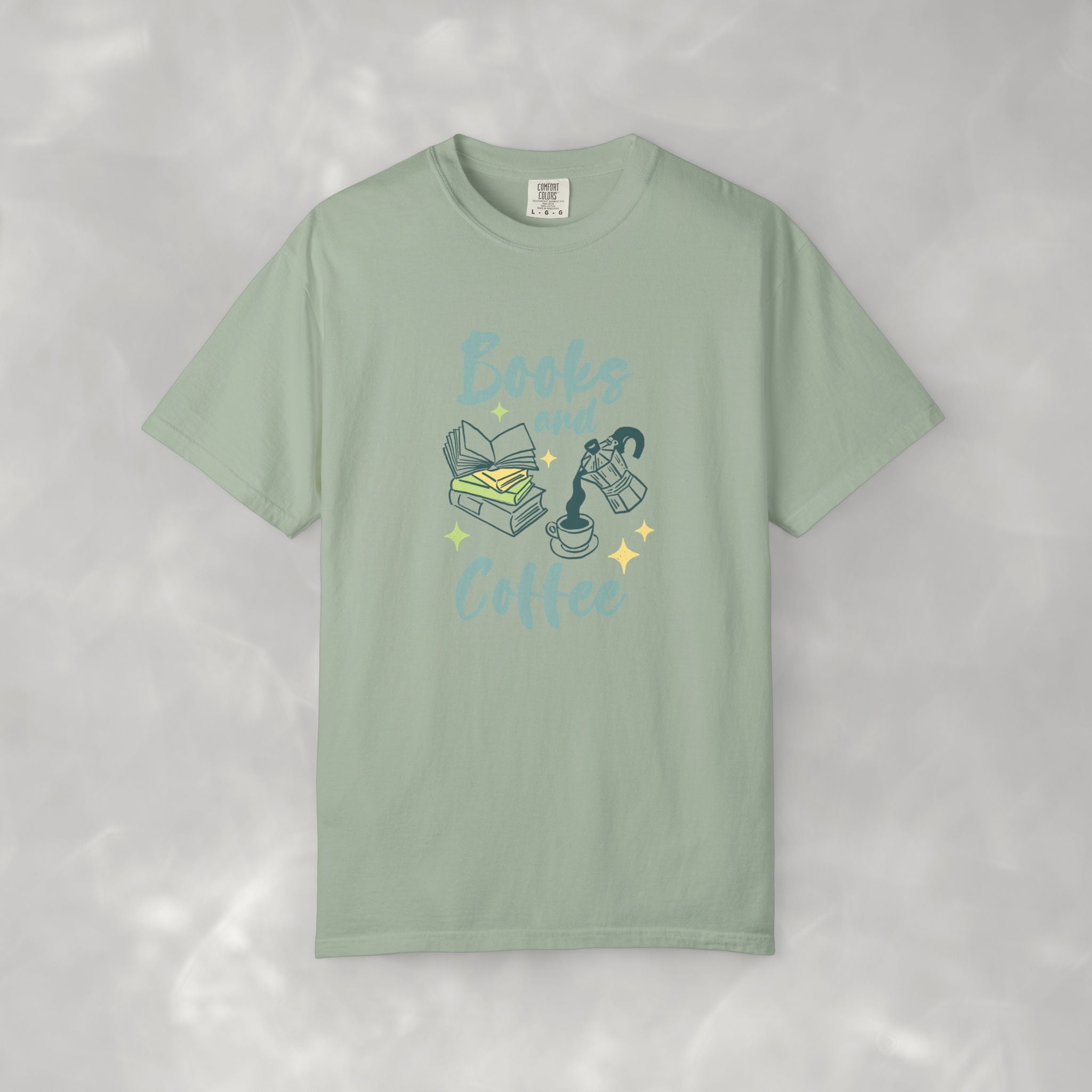 Books and Coffee, Reading, Coffee Lover Comfort Colors Tee