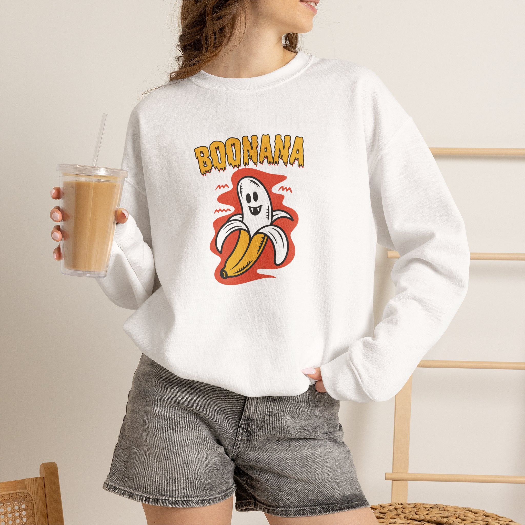 Cute Boonana Funny Halloween Gildan Unisex Heavy Blend™ Crewneck Sweatshirt