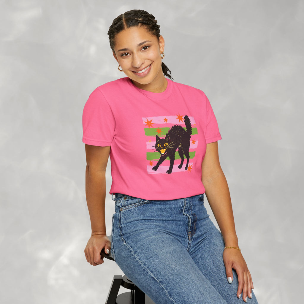 Spooky, Cute Black Cat, Halloween Comfort Colors Tee Unisex