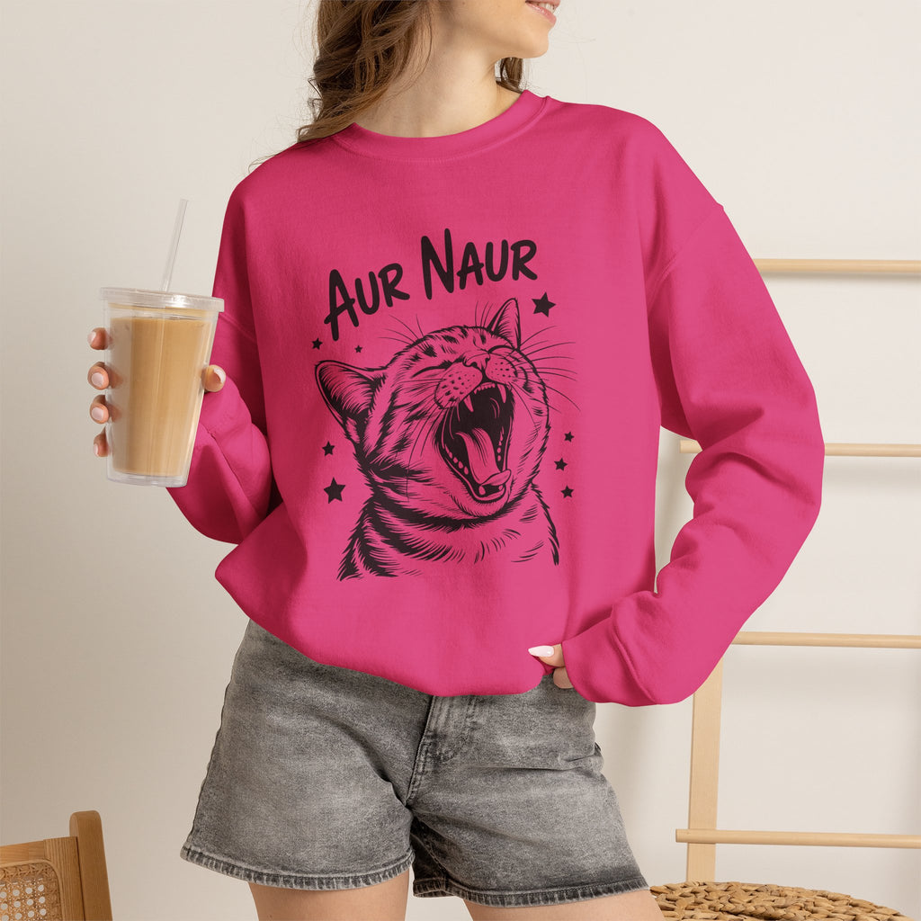 Aur Naur (Oh No) Funny Cat Lover Unisex Heavy Blend™ Crewneck Sweatshirt
