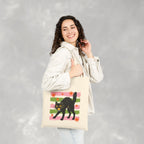 Spooky, Cute Black Cat, Halloween, Double-Sided Cotton Canvas Tote Bag
