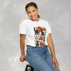 Spooky Black Cats and Jack-O-Lanterns, Unisex Comfort Colors Tee