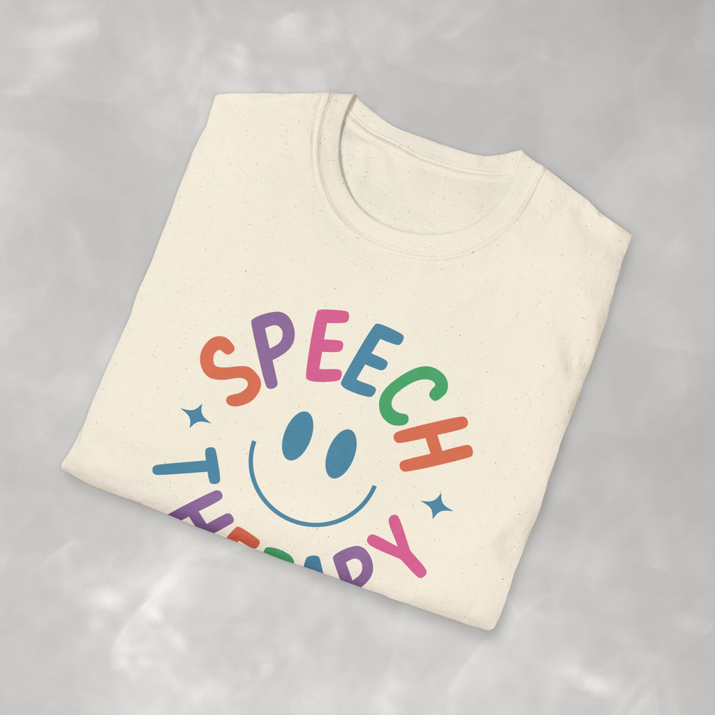 Speech Therapy, Cute Playful Smile, SLP, SLPA Gildan Unisex Softstyle T-Shirt