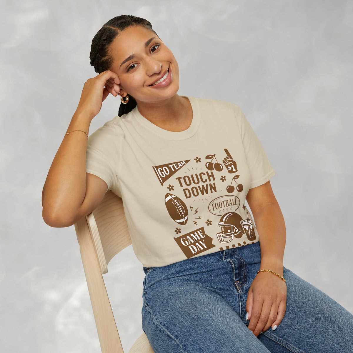 Football Season, Touchdown, Gameday, Cute Gildan Unisex Softstyle T-Shirt