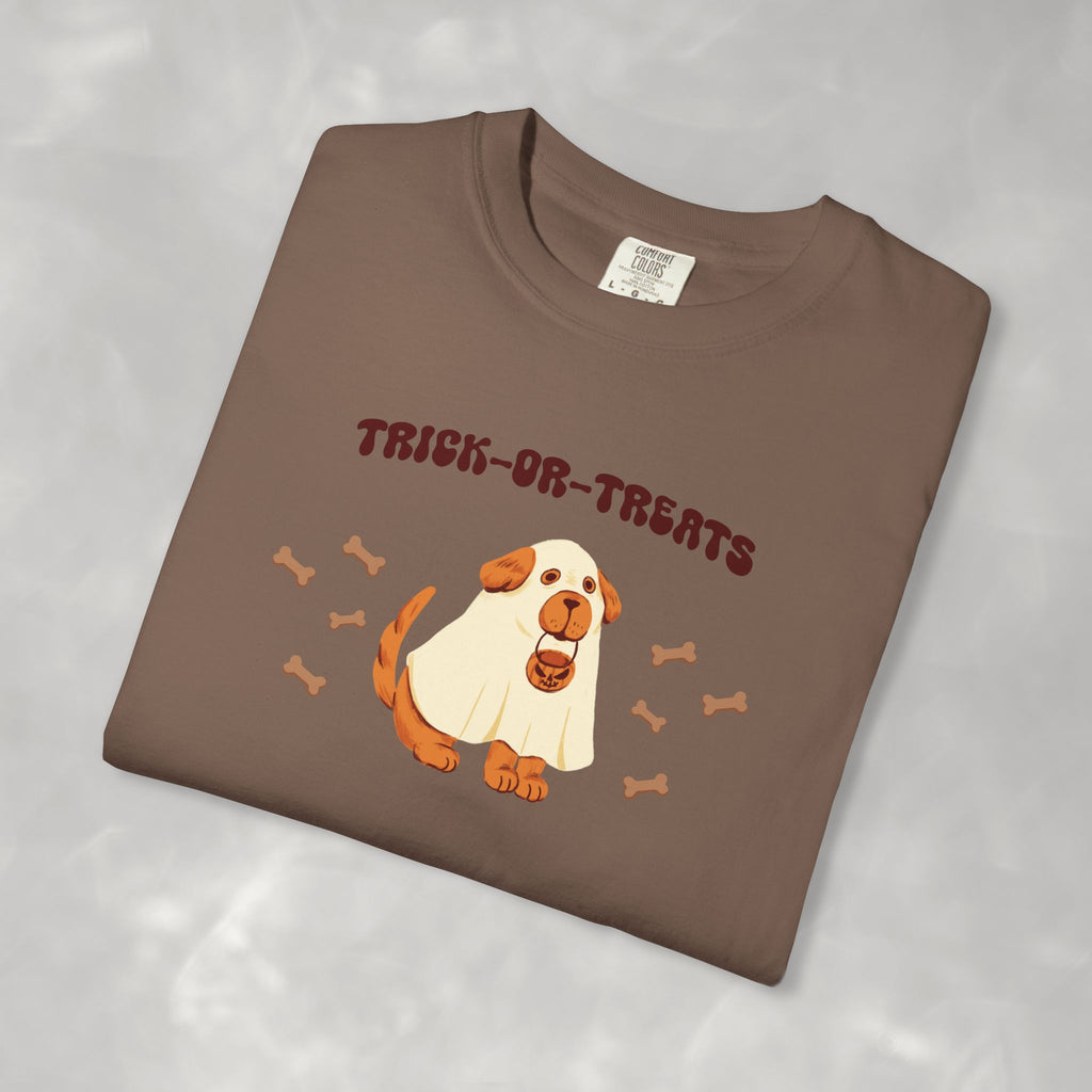 Trick-or-Treats Cute Funny Halloween Dog Lover Unisex Garment-Dyed T-shirt