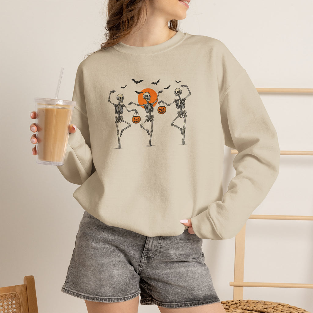 Dancing Skeletons, Cute Halloween Gildan Unisex Heavy Blend™ Crewneck Sweatshirt