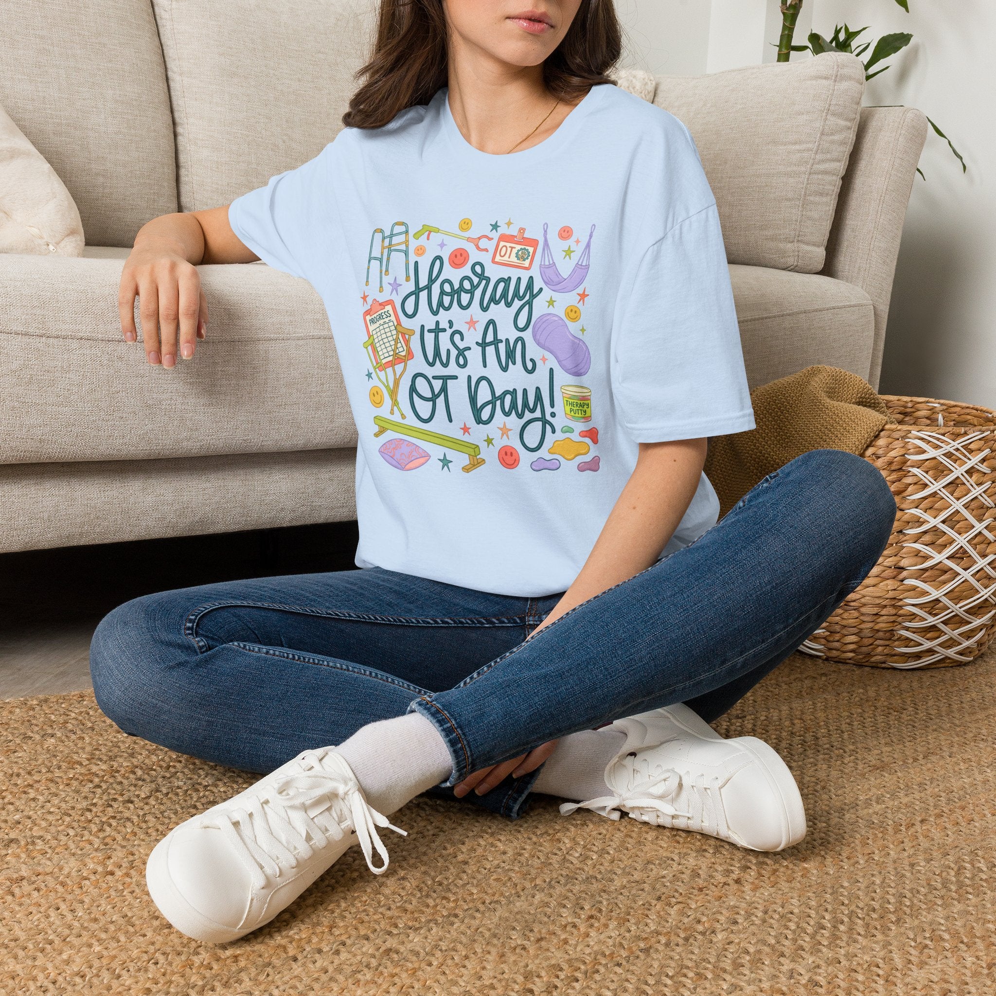 Hooray It's an OT Day, Cute, Playful, Pediatric Occupational Therapy, OTR, COTA Gildan Unisex Softstyle T-Shirt