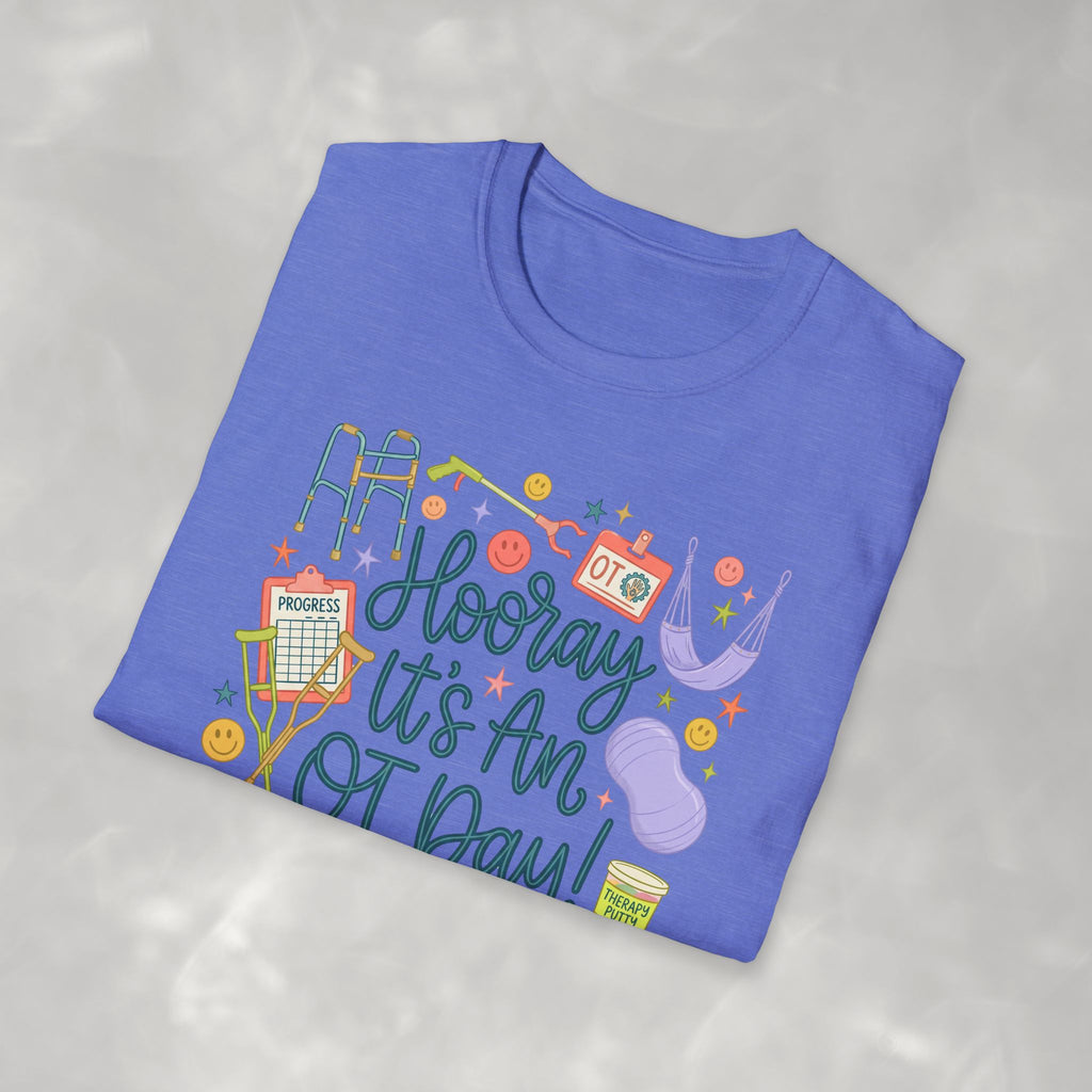 Hooray It's an OT Day, Cute, Playful, Pediatric Occupational Therapy, OTR, COTA Gildan Unisex Softstyle T-Shirt