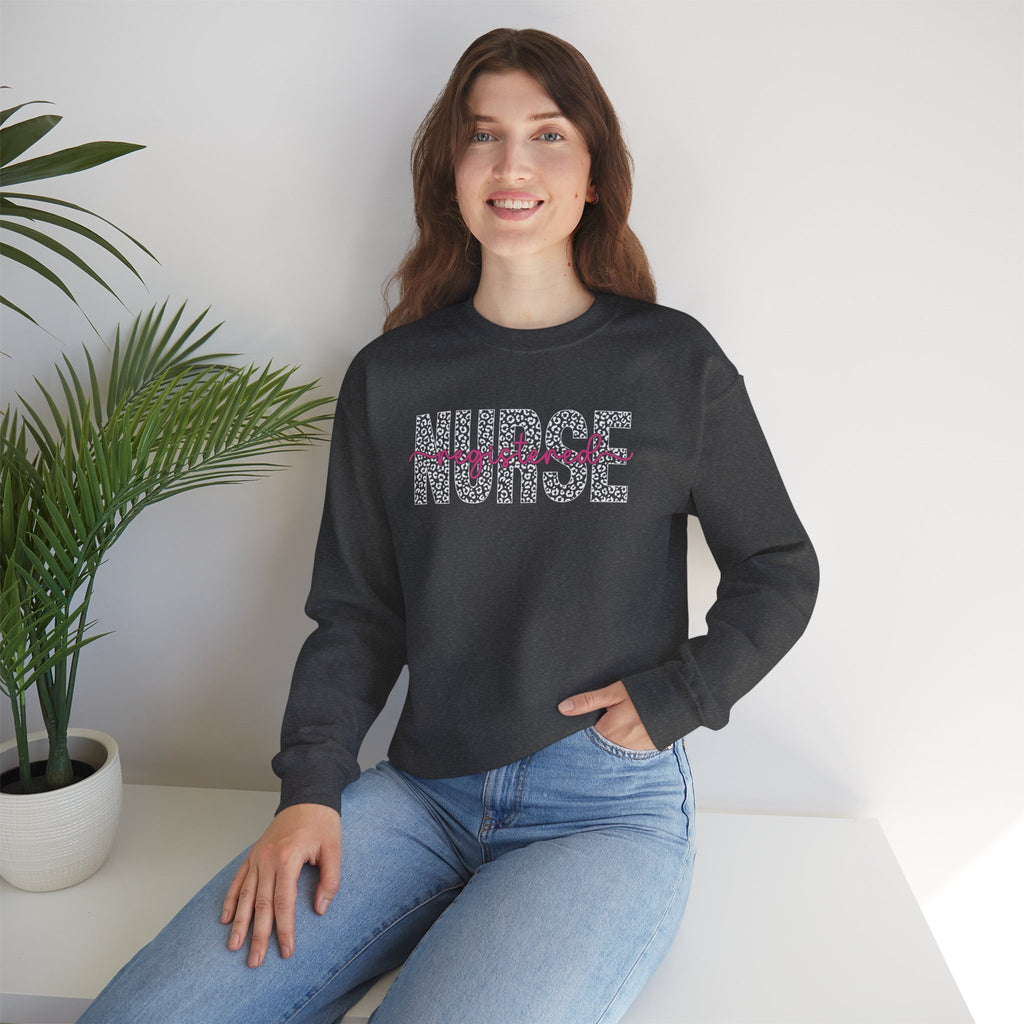 Registered Nurse Leopard Print Gildan Unisex Heavy Blend™ Crewneck Sweatshirt