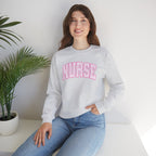 Pink Striped Varsity Nurse Gildan Unisex Heavy Blend™ Crewneck Sweatshirt for RN, LPN, GN, Student Nurse