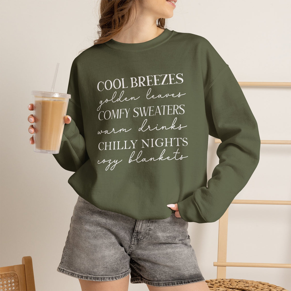 Autumn Vibes Gildan Unisex Heavy Blend™ Crewneck Sweatshirt for Fall, Thanksgiving, Festive