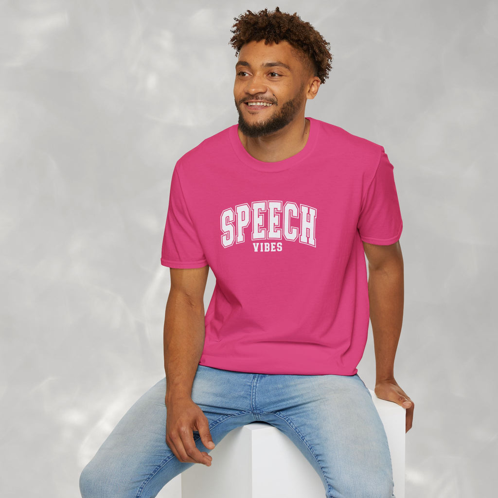 Speech Vibes Gildan Unisex Softstyle T-Shirt for SLP, SLPA, Speech Therapy