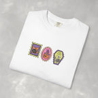 Cute Halloween Spooky Stamps with Cat, Jack-O-Lanter, Skeleton, Comfort Colors Tee