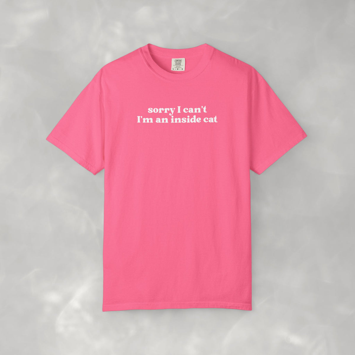 Sorry I Can't I'm an Inside Cat, Funny Cat Lover Comfort Colors Unisex Garment-Dyed T-shirt