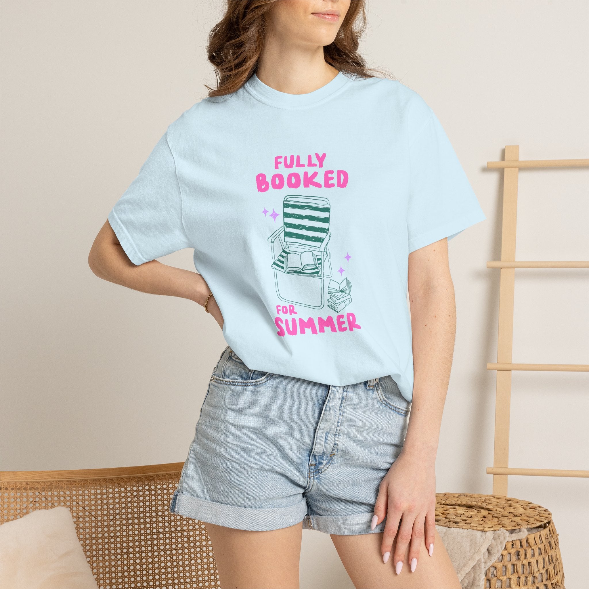 Fully Booked for Summer, Book Lover, Summer Comfort Colors Tee