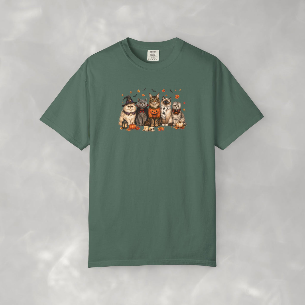 Retro Cats in Halloween Costumes Unisex Comfort Colors Tee