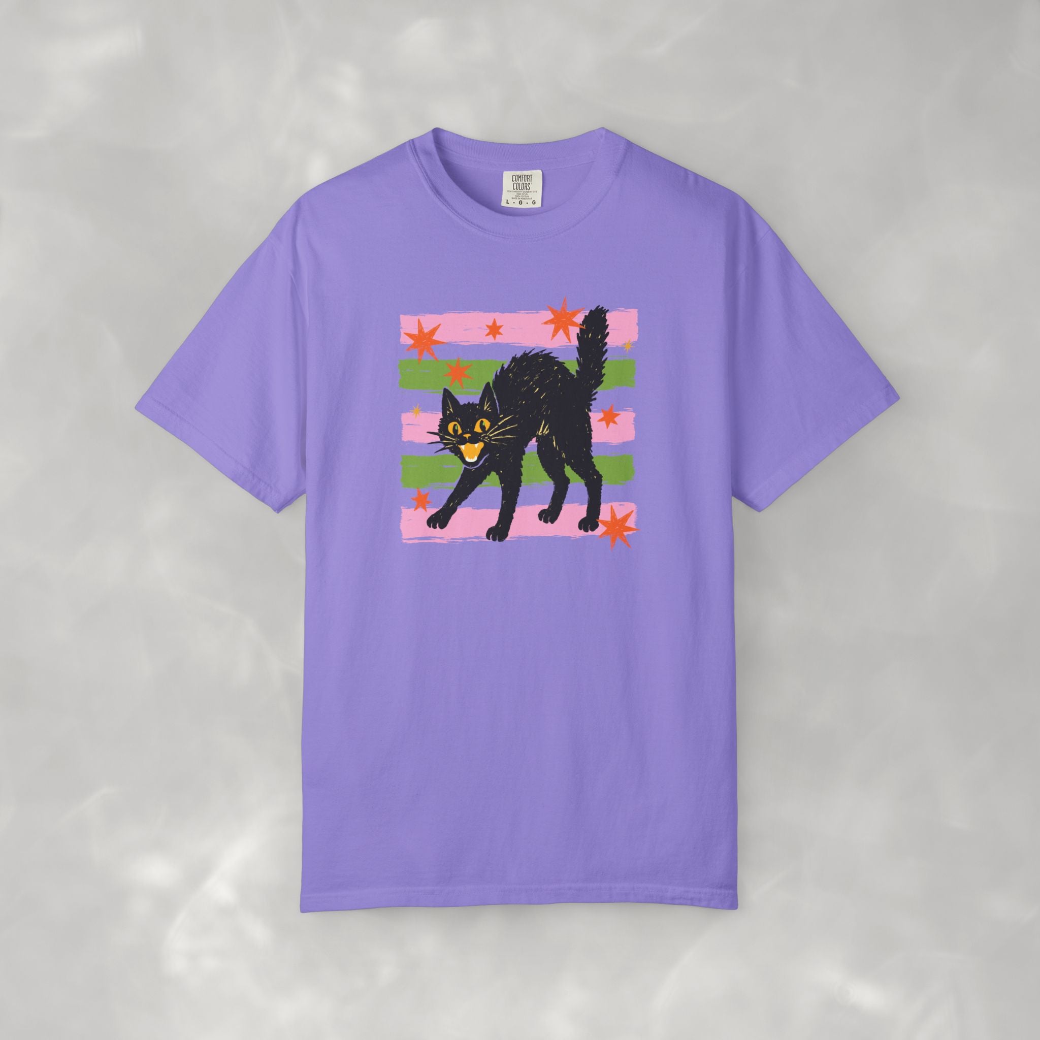 Spooky, Cute Black Cat, Halloween Comfort Colors Tee Unisex