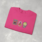 Cute Halloween Spooky Stamps with Cat, Jack-O-Lanter, Skeleton, Gildan Unisex Heavy Blend™ Crewneck Sweatshirt