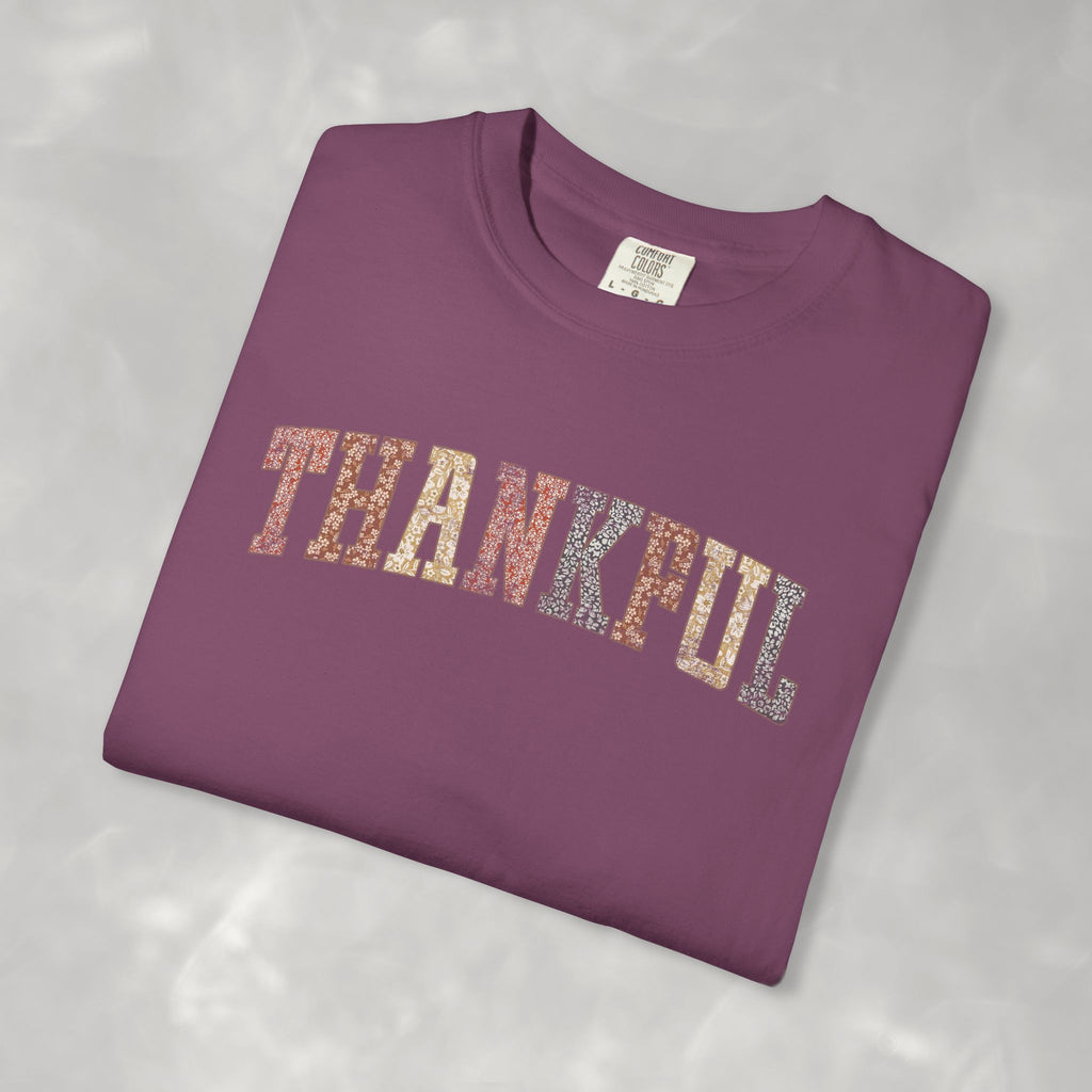 Boho Cute Thankful Comfort Colors Garment-Dyed T-shirt for Thanksgiving