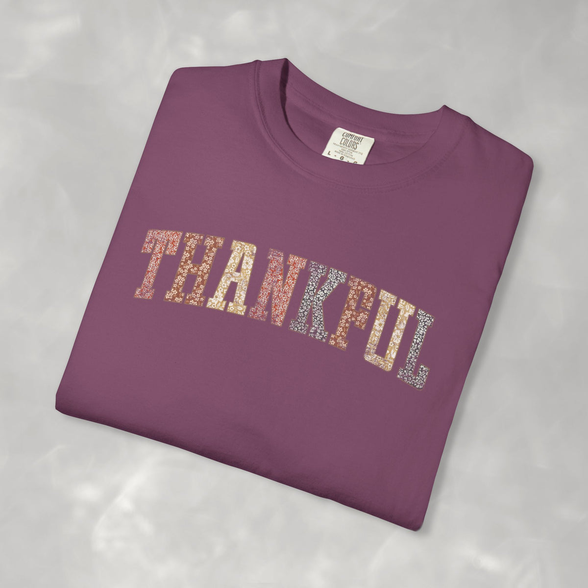 Boho Cute Thankful Comfort Colors Garment-Dyed T-shirt for Thanksgiving