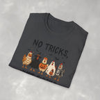 No Tricks Just Chicks, Funny Halloween Chickens in Costumes, Gildan Unisex Softstyle T-Shirt