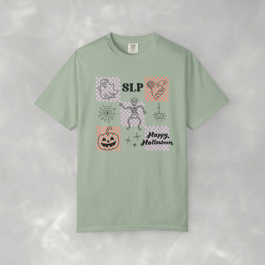 Cute Speech Therapy Halloween Comfort Colors Unisex Garment-Dyed T-shirt for SLP, SLPA, Speech Therapist