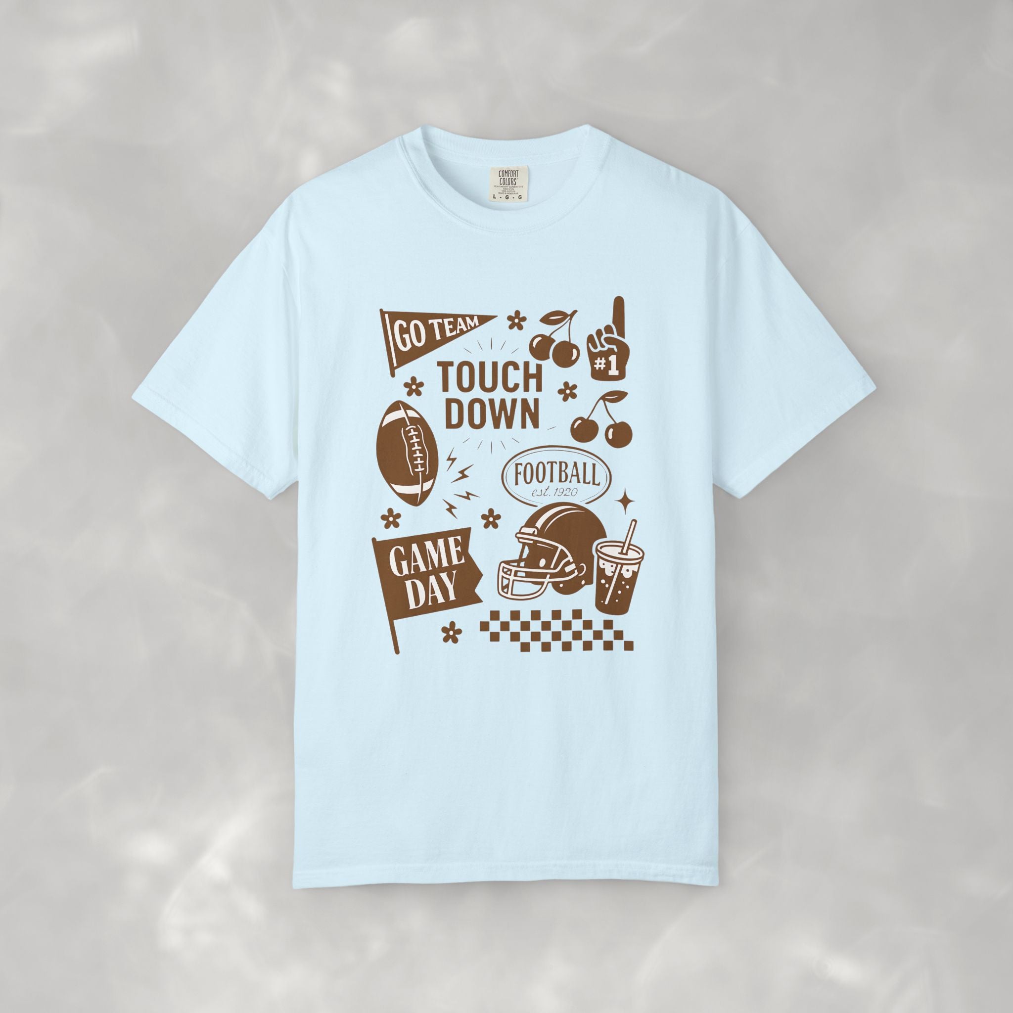 Football Preppy Game Day Comfort Colors Tee for Women