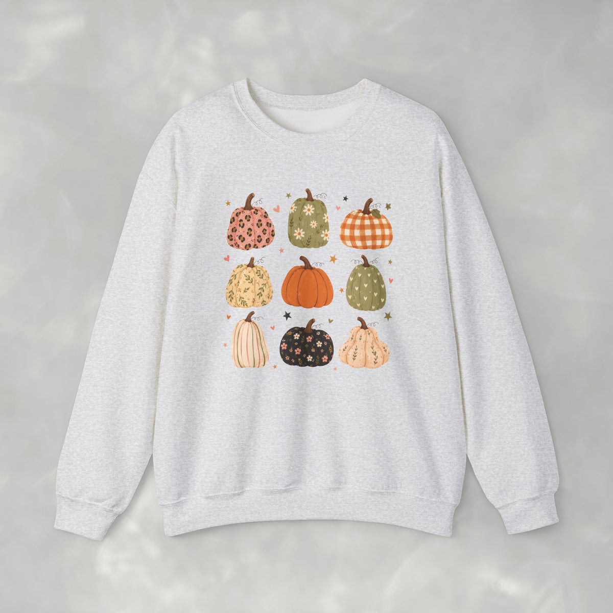 Whimsical Autumn Pumpkins Gildan Unisex Heavy Blend™ Crewneck Sweatshirt for Fall, Thanksgiving