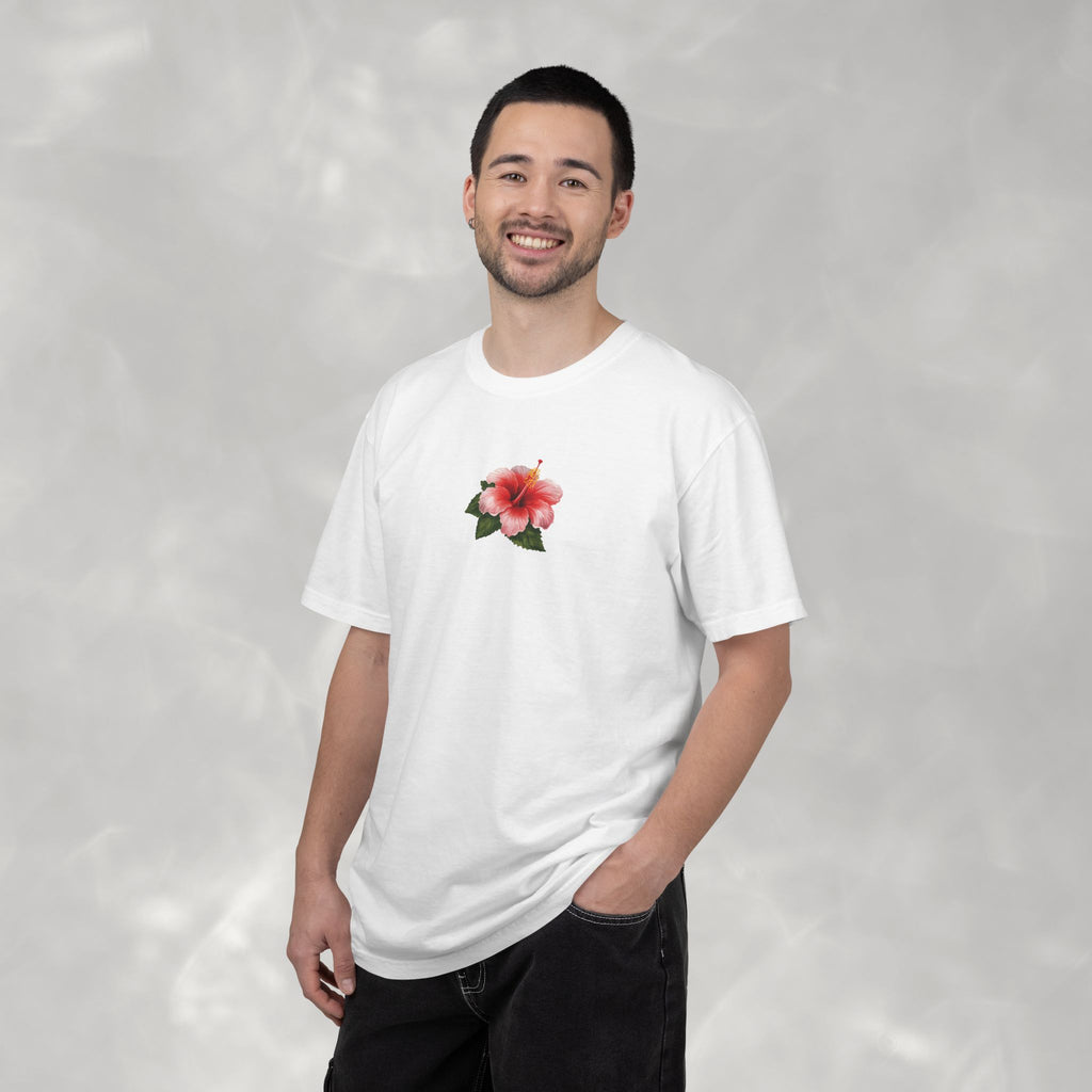 Sunny Days Hibiscus Unisex CC Tee, Summer Comfort Colors T-shirt for Men and Women