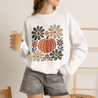 Retro Fall, Autumn Pumpkin Gildan Unisex Heavy Blend™ Crewneck Sweatshirt