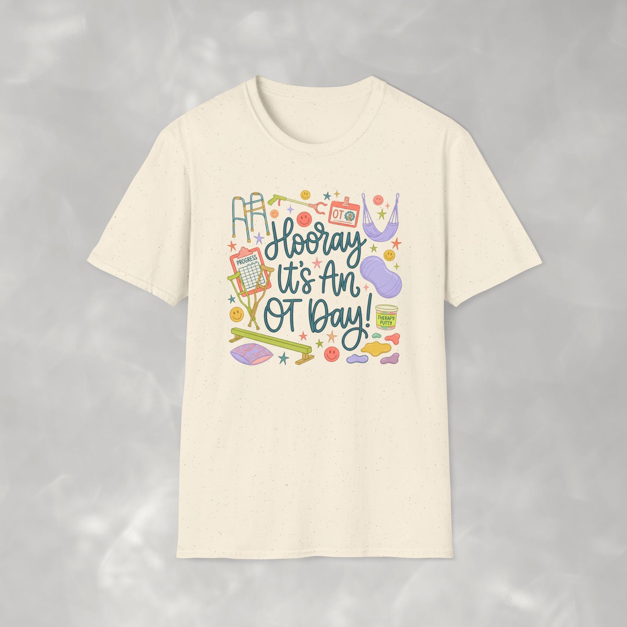 Hooray It's an OT Day, Cute, Playful, Pediatric Occupational Therapy, OTR, COTA Gildan Unisex Softstyle T-Shirt