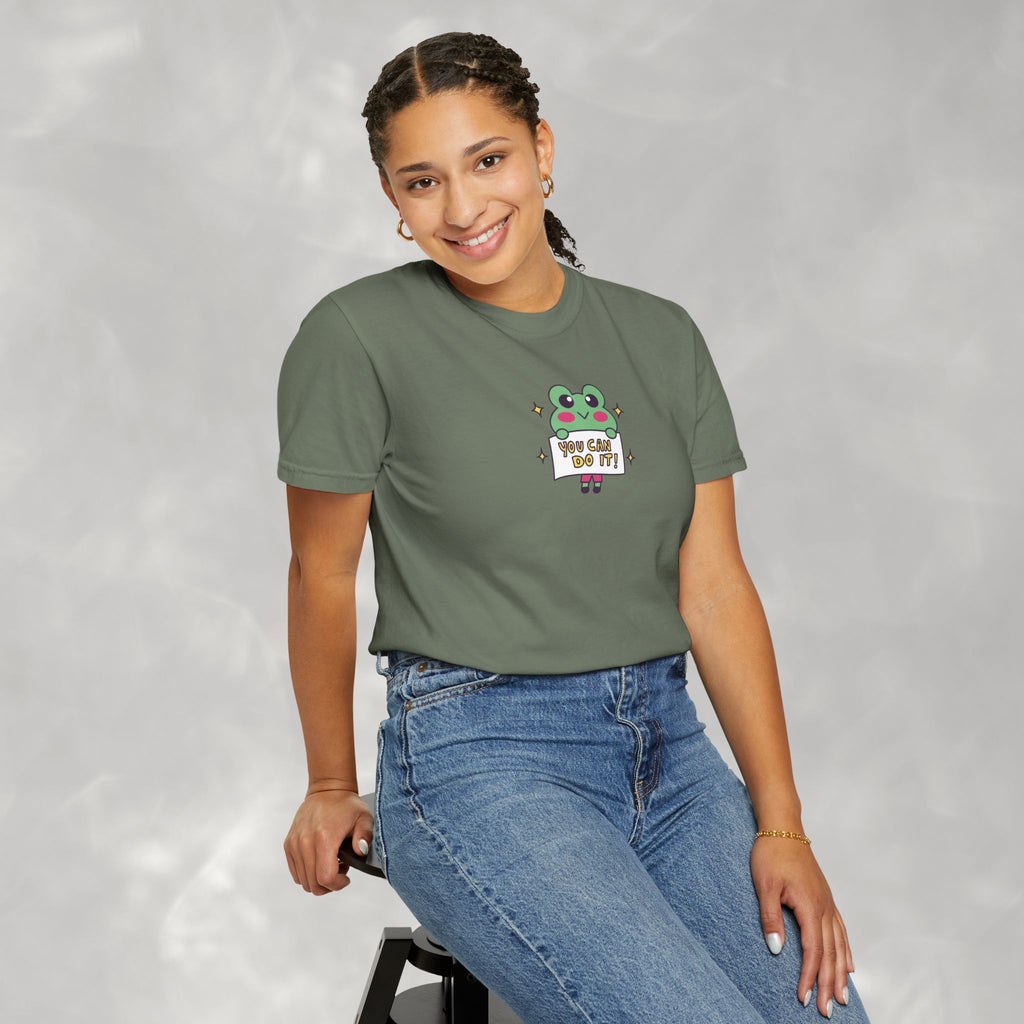 You Can Do It, Cute Motivational Frog Unisex Comfort Colors Tee for OT, PT, Speech Therapist