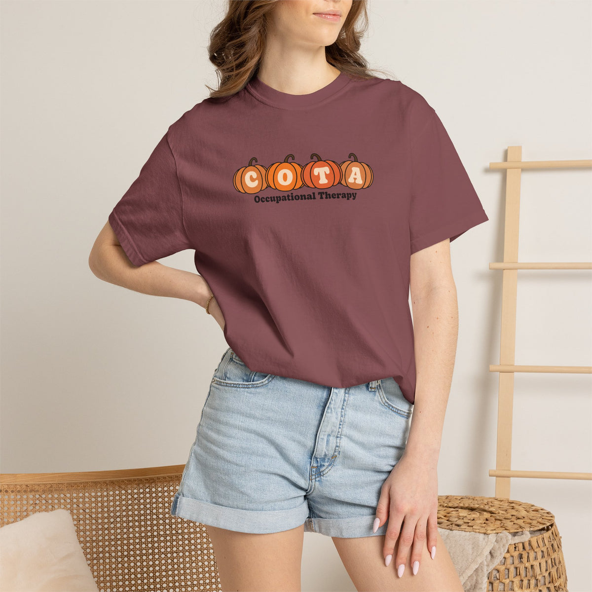 COTA Fall Pumpkins Comfort Colors Garment-Dyed T-shirt for Occupational Therapy Assistants