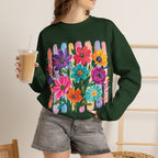 Boho Floral Striped Gildan Unisex Heavy Blend™ Crewneck Sweatshirt