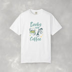 Books and Coffee, Reading, Coffee Lover Comfort Colors Tee