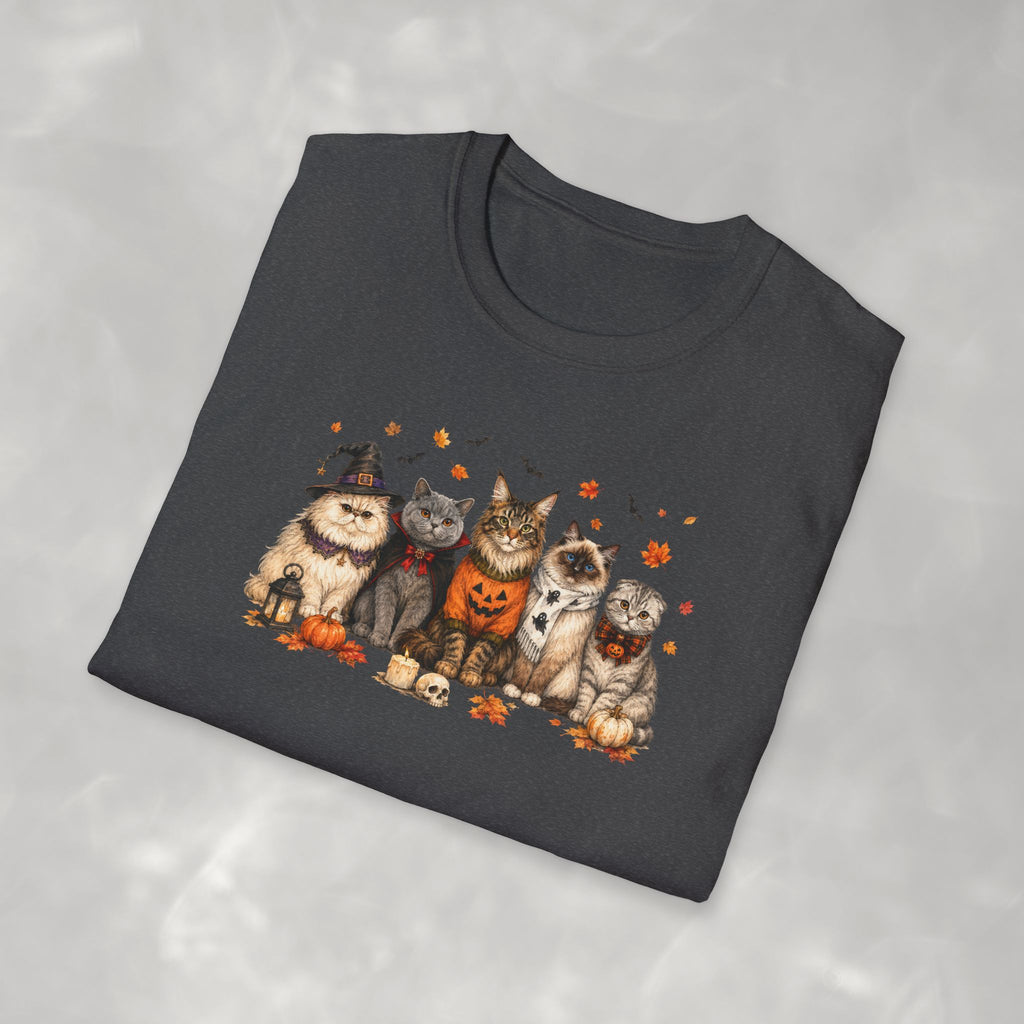 Retro Cats in Halloween Costumes Gildan Unisex Softstyle T-Shirt