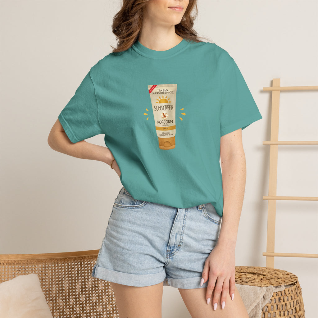 Popcorn Scented Sunscreen, Funny, Random Questionable Concepts Comfort Colors Tee