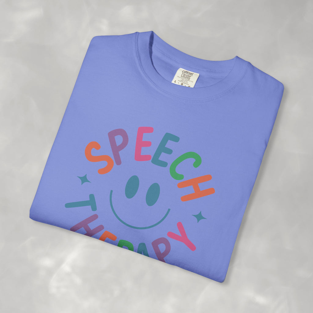 Speech Therapy, Cute Playful Smile, SLP, SLPA Comfort Colors Tee