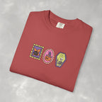 Cute Halloween Spooky Stamps with Cat, Jack-O-Lanter, Skeleton, Comfort Colors Tee