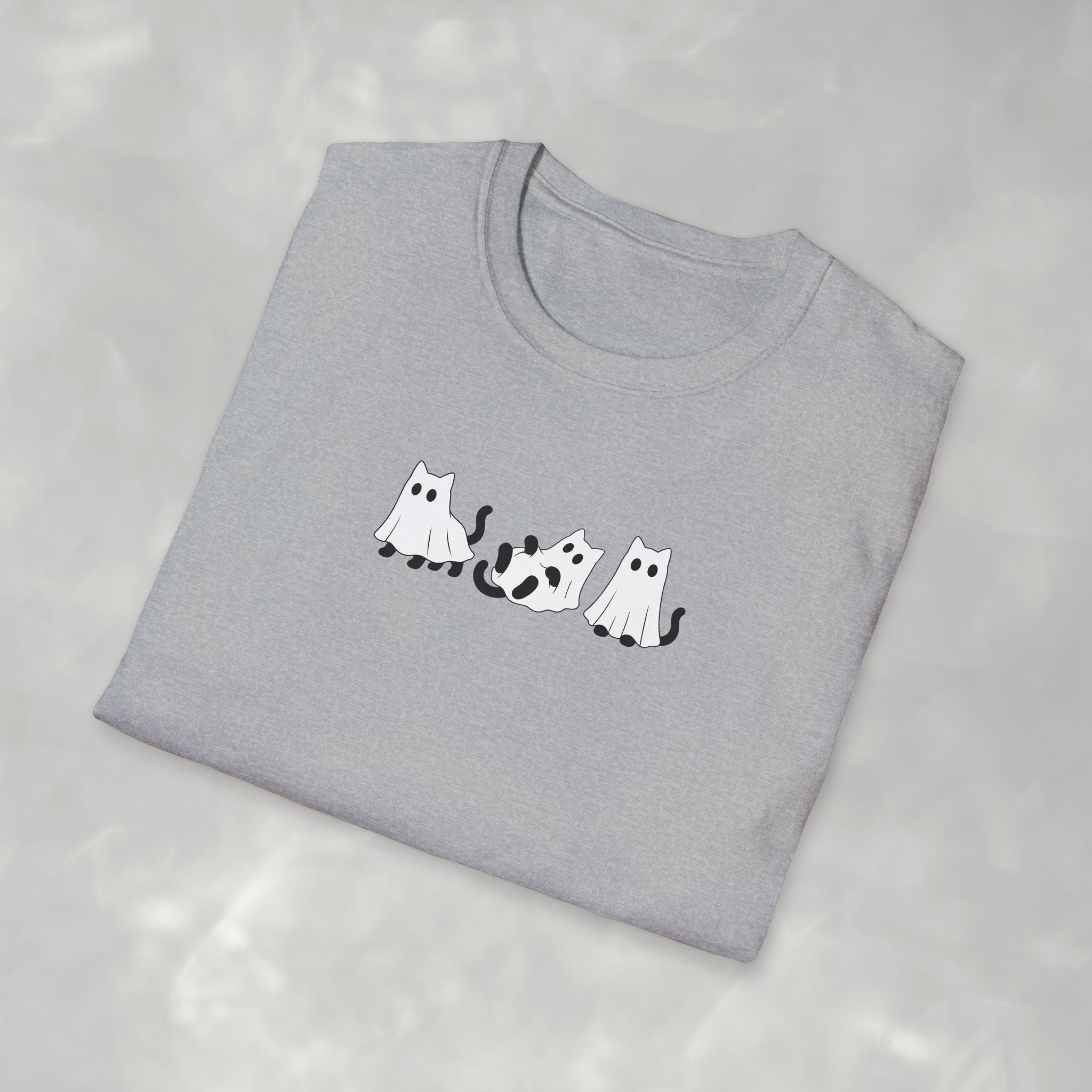 Cute Black Cat Ghosts, Haunted Kitties Halloween Gildan Unisex Softstyle T-Shirt