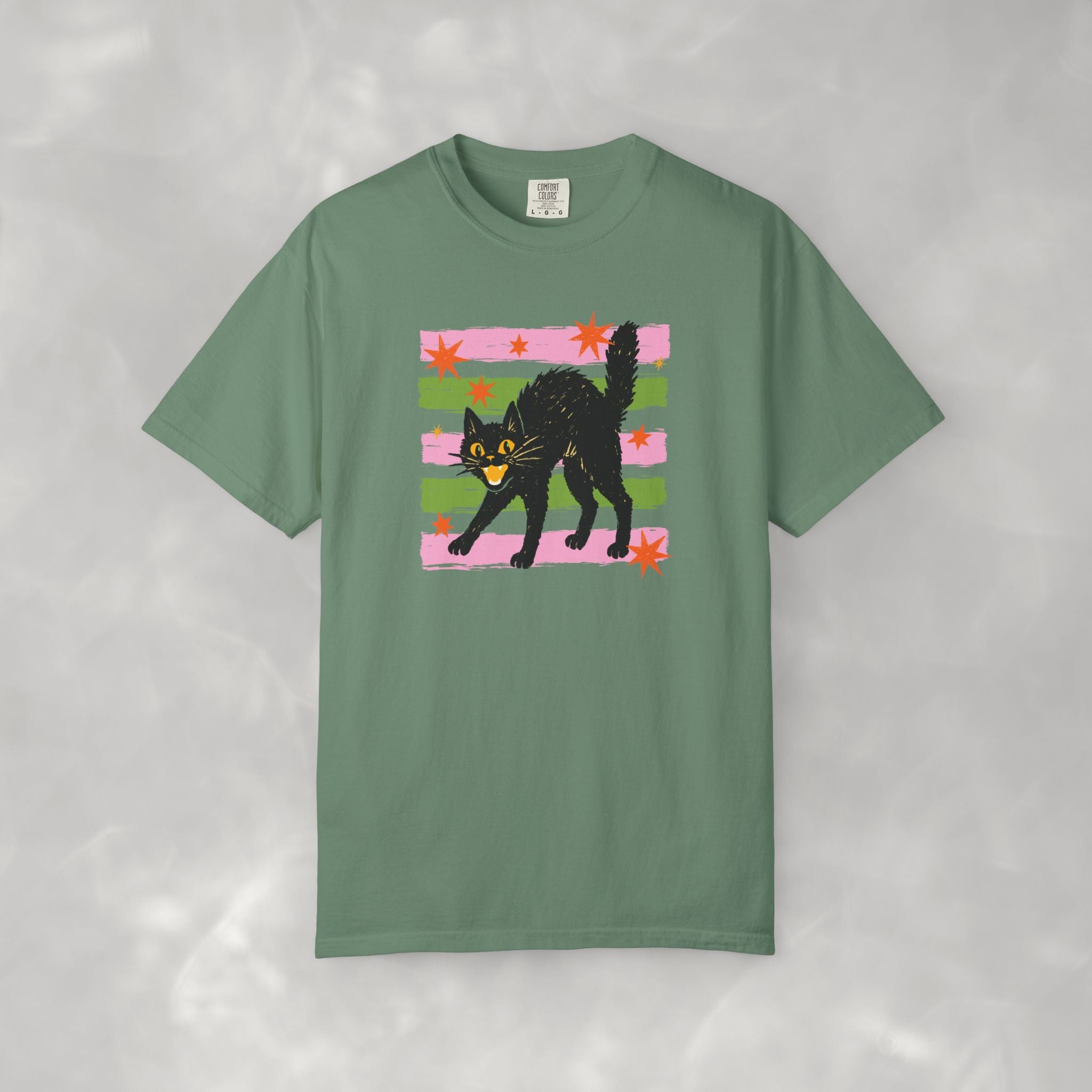 Spooky, Cute Black Cat, Halloween Comfort Colors Tee Unisex